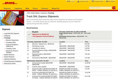 DHL Express Courier Tracking .